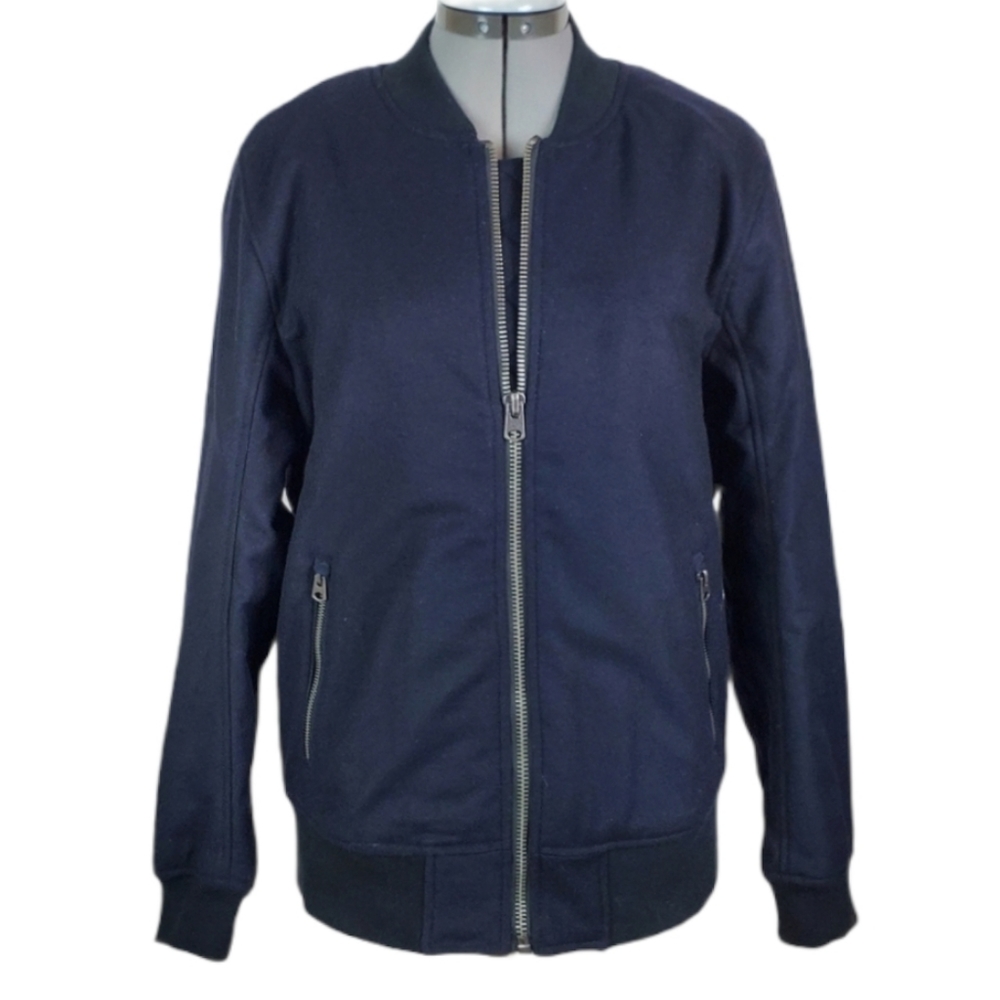 A&F | S | Italian fabric wool blend black bomber jacket